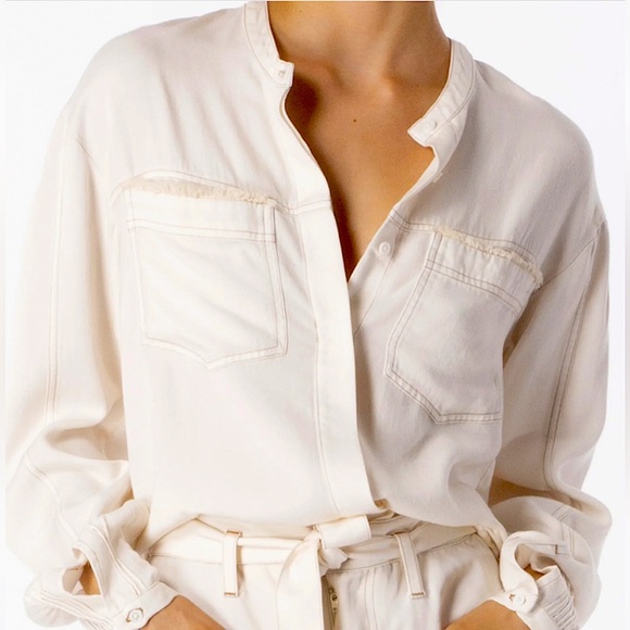 “MAAC LONDON” WESTERN INSPIRED HARLEY ECRU TOP! NEW WITH TAGS! Size S. - Picture 1 of 9